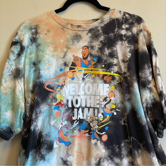 Space Jam 2X short sleeve t-shirt tie dye Lebrun James basketball Looney Tunes - Picture 2 of 7